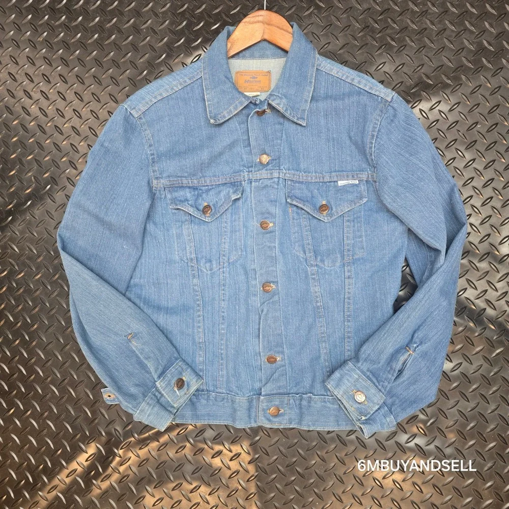 Vintage Horizon Sportswear Chevy Cheyenne Truck Denim Jacket Made in USA Size 40